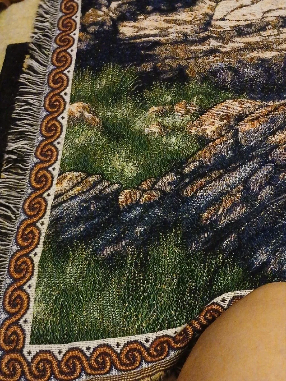Coastal Lighthouse Woven Throw Blanket - Scenic Beach Tapestry